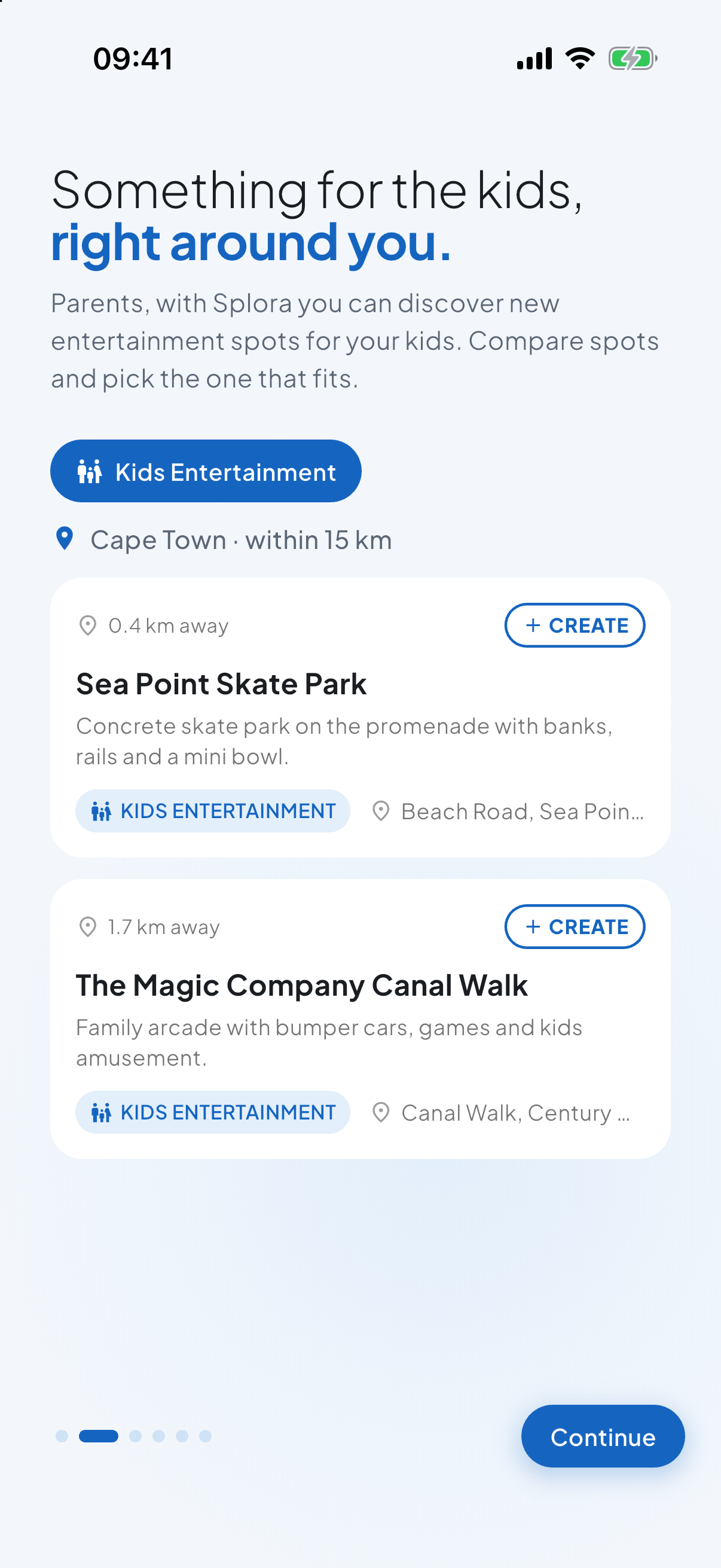 Splora showing kid friendly places in Durban